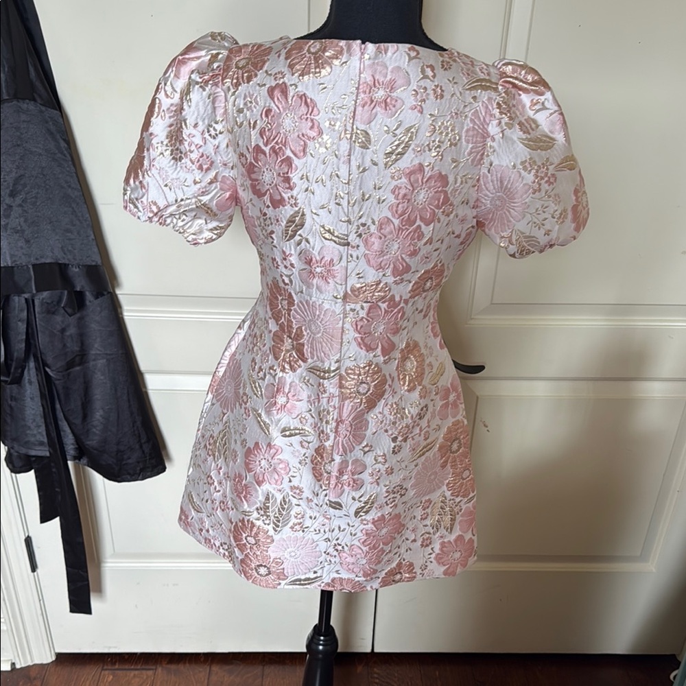 Floral Puff Sleeve Mini Dress - Picture 3 of 3